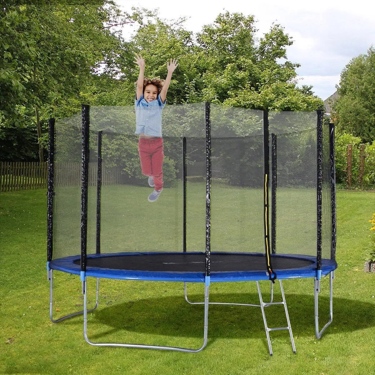 12& Trampoline with Enclosure Net Spring Pad & Ladder O334315