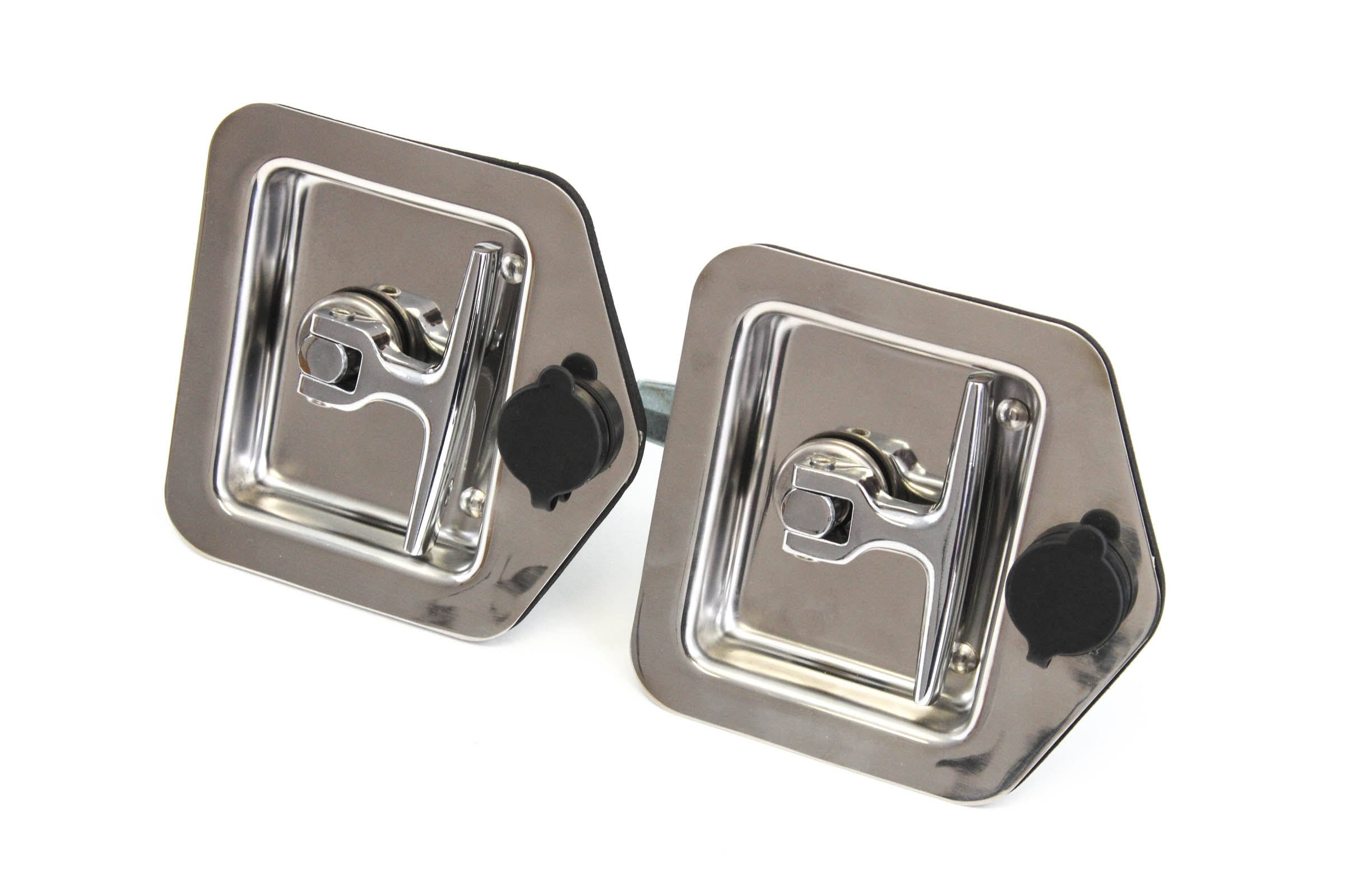 2 Folding T Handle Single Point Latch Blind Studs Cylinder Gasket Keys Camper RV M8586
