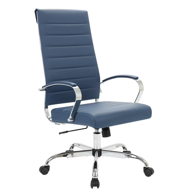 Navy Blue Leather High-Back Office Chair B67557