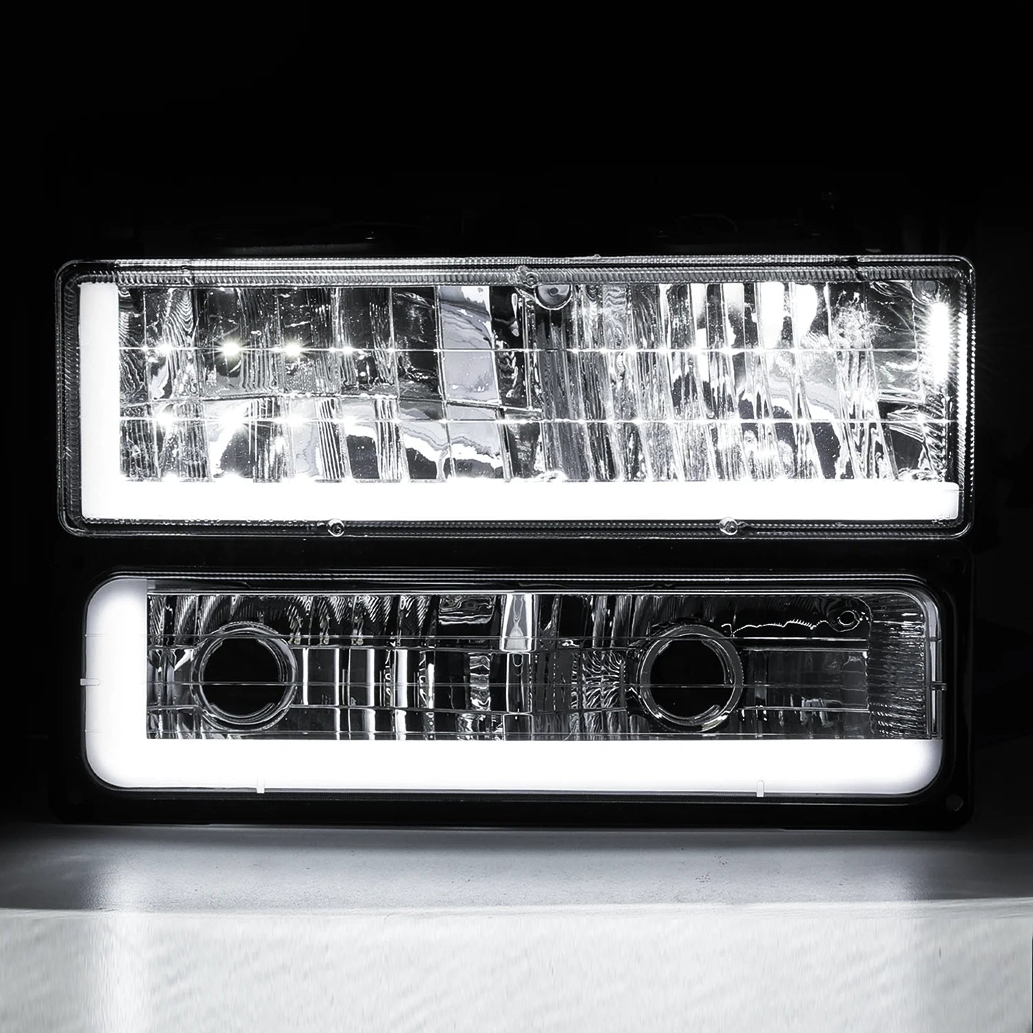 Switchback LED Tube Headlight Assembly with LED Bulbs G7445