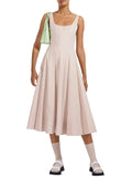 Solid Sleeveless Midi Dress S691661