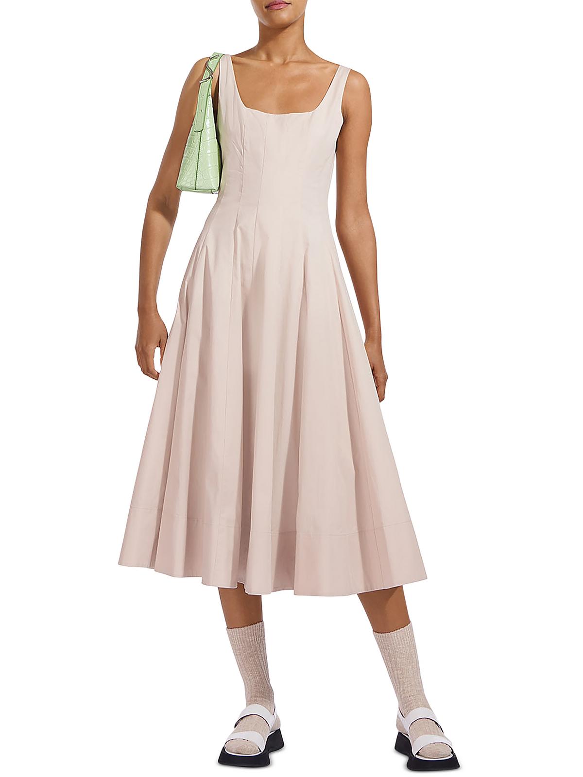 Solid Sleeveless Midi Dress S691661