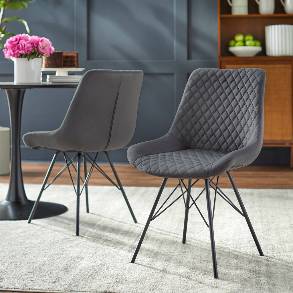 Gray Dining Chair Set of 2 D1079