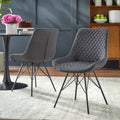 Gray Dining Chair Set of 2 D1079