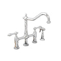 Chrome Bridge Style Kitchen Faucet with Metal Lever Handles M810139