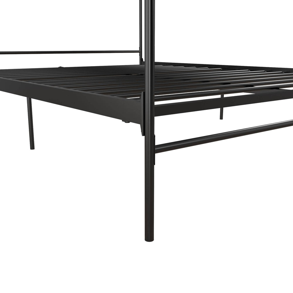 Black Metal Canopy Queen Size Bed V4926