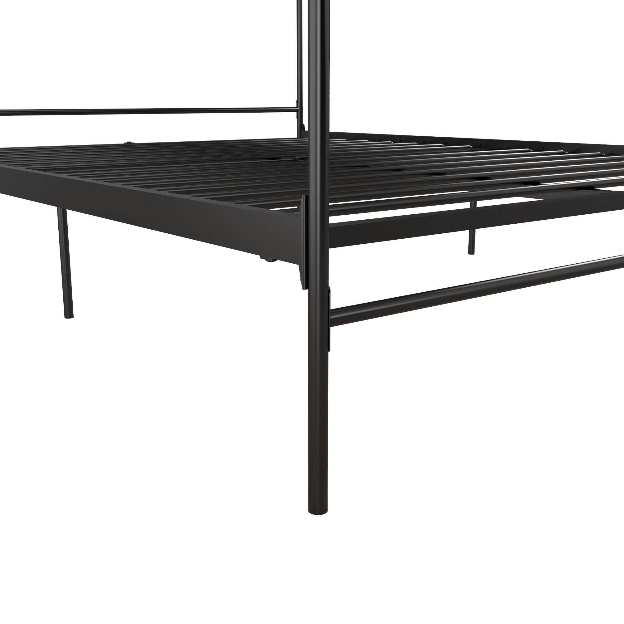Black Metal Canopy Queen Size Bed V4926