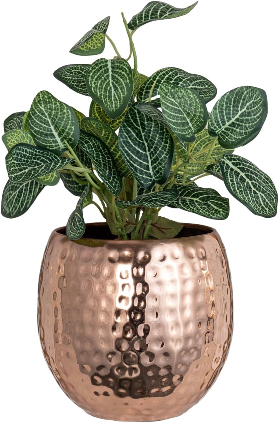6.5 Inch Hammered Copper Tone Metal Planter Pot Y807