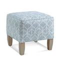 Square Standard Ottoman Gray and Teal Stripe Driftwood Finish Q442