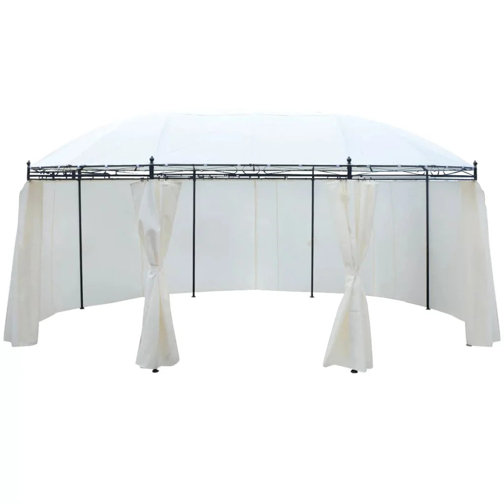 White Steel Frame Garden Canopy Tent Sun Shelter J3974