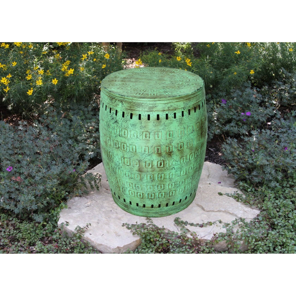 Green 2-Piece Metal Stool Set V45562