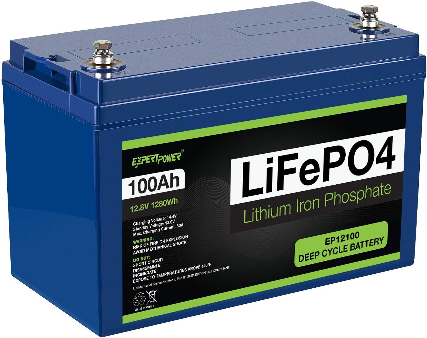 12V 100Ah Lithium LiFePO4 Deep Cycle Rechargeable Battery Q372781