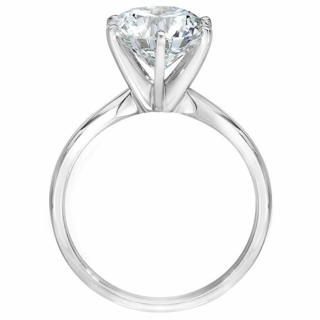 14k White Gold Plated Solitaire Ring F29318