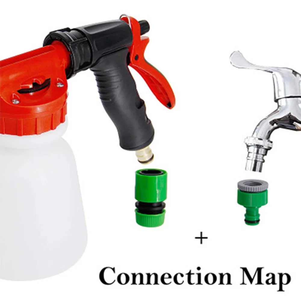 Foam Sprayer Nozzle Kit with 1 Liter Bottle Universal Connectors T6529