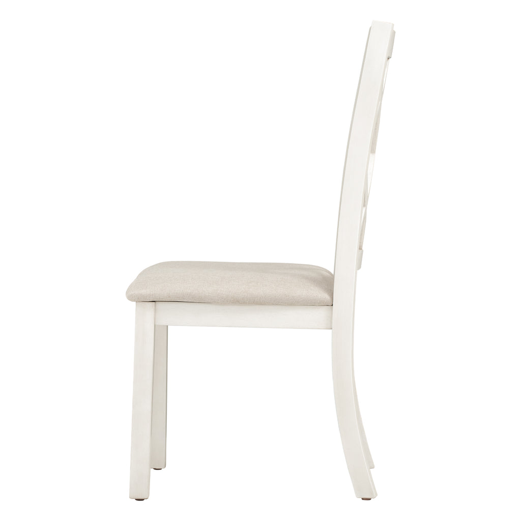 Beige Solid Wood Upholstered Dining Chairs, Set of 4 J37976