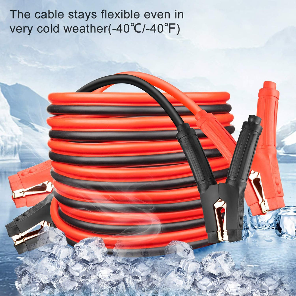 Heavy Duty 0 Gauge 25Ft Booster Cables with Carry Bag W15892