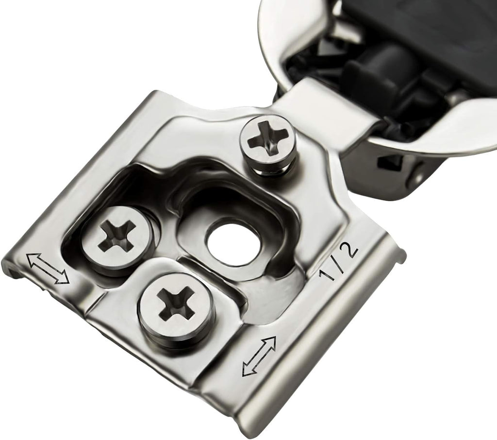 32 Pack 16 Pairs 1/2 inch Overlay Soft Close Hinges Satin Nickel Stainless Steel Concealed Hinge D918666