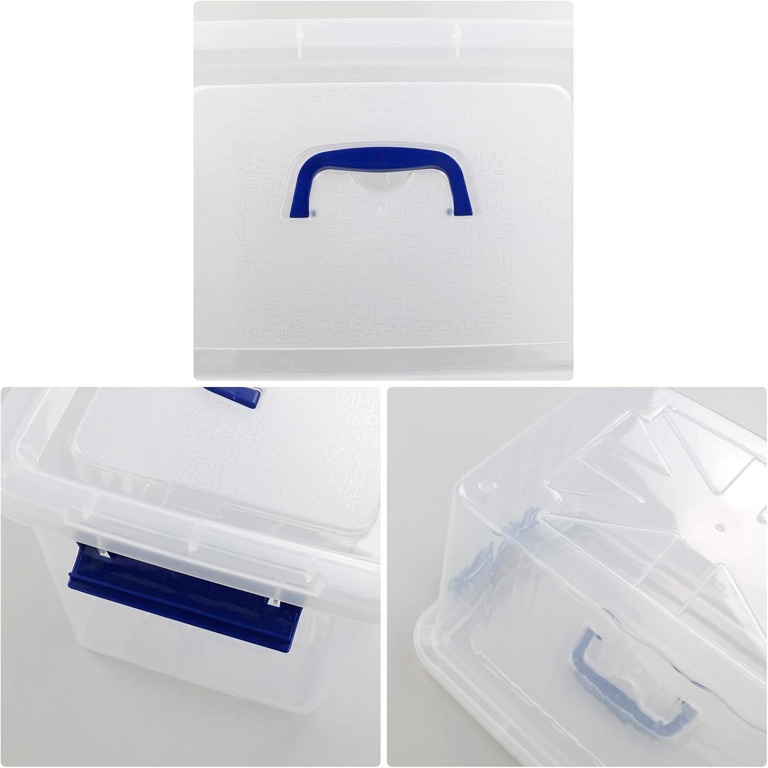 10 L Clear Plastic Storage Box with Handle, 6-Pack O10477