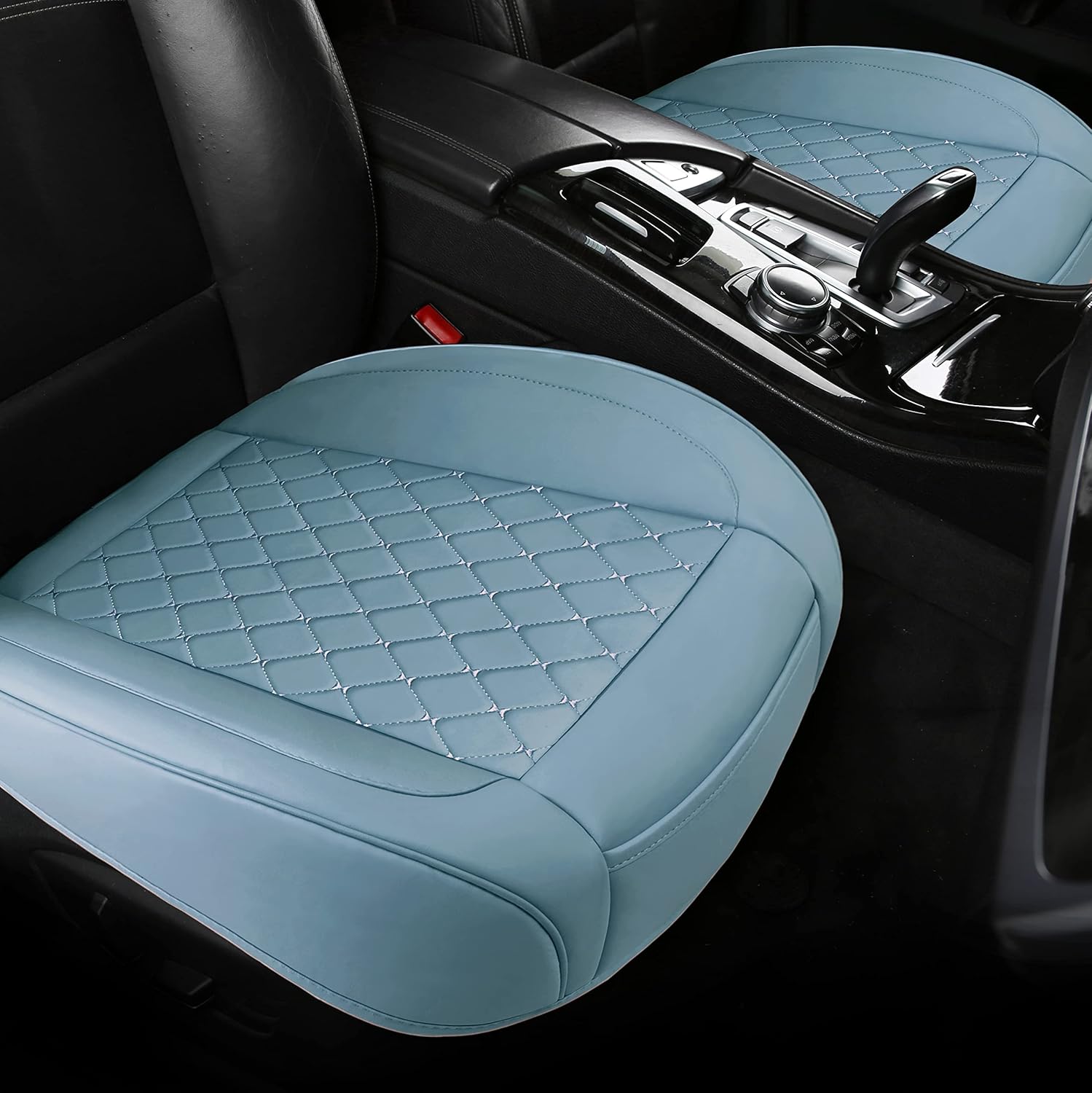 2PCS PU Leather Car Seat Cover Protector Front Seat Bottom Universal Beige Pack of 2 Z977