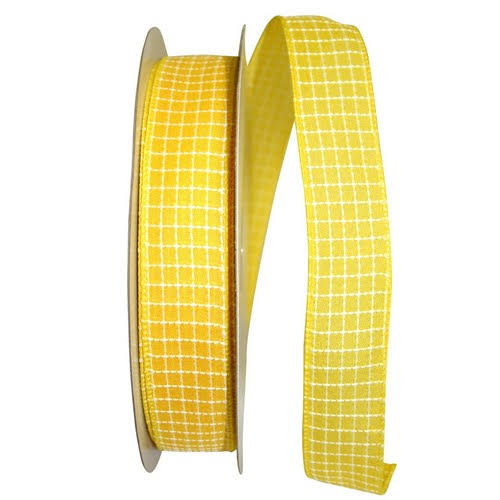 Saddle Linen Ribbon, 1 1/2 Inches x 50 Yards, Yellow D74383