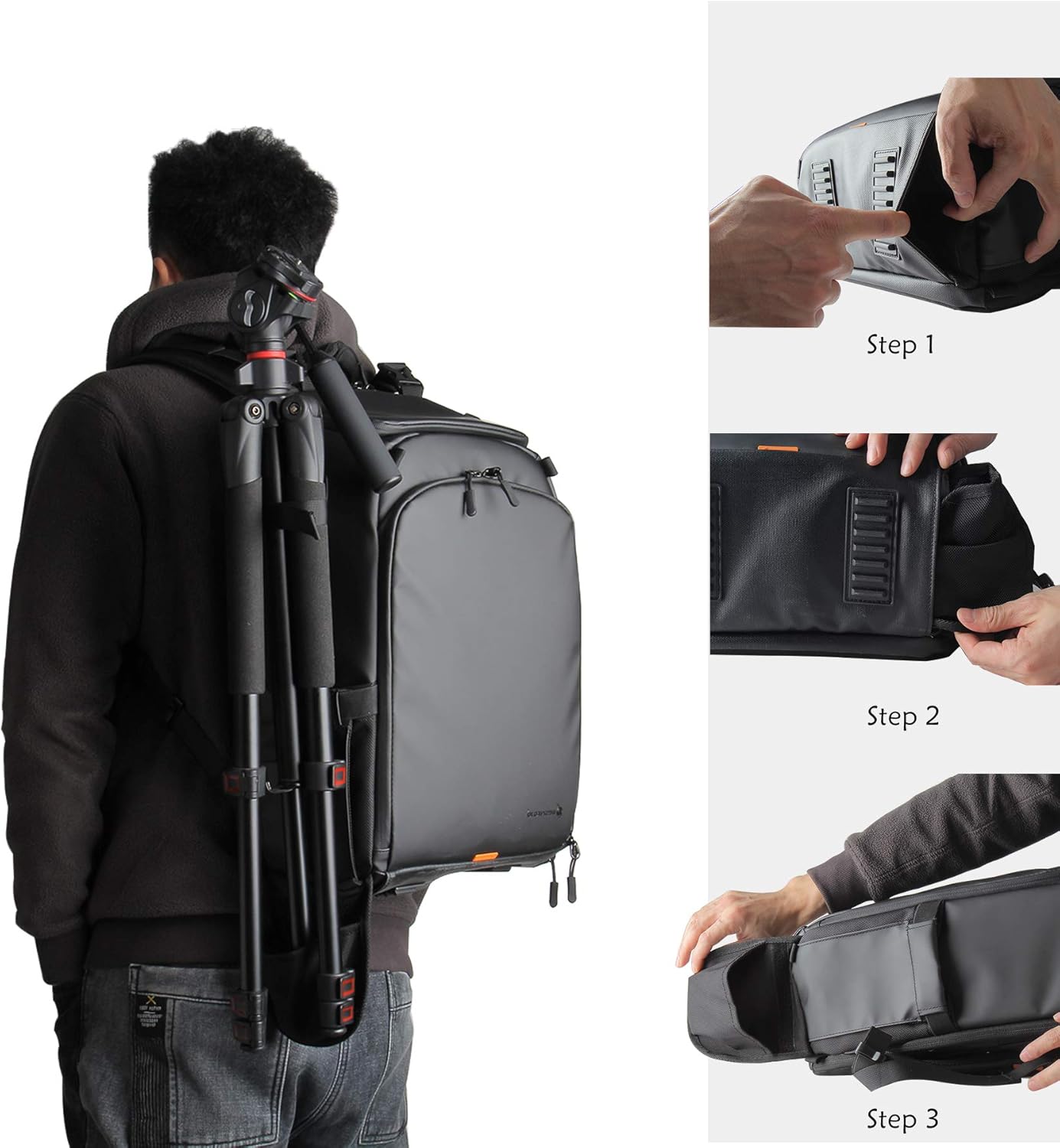 Waterproof Medium Camera Bag Backpack with Laptop Compartment and Rain Cover Y63008