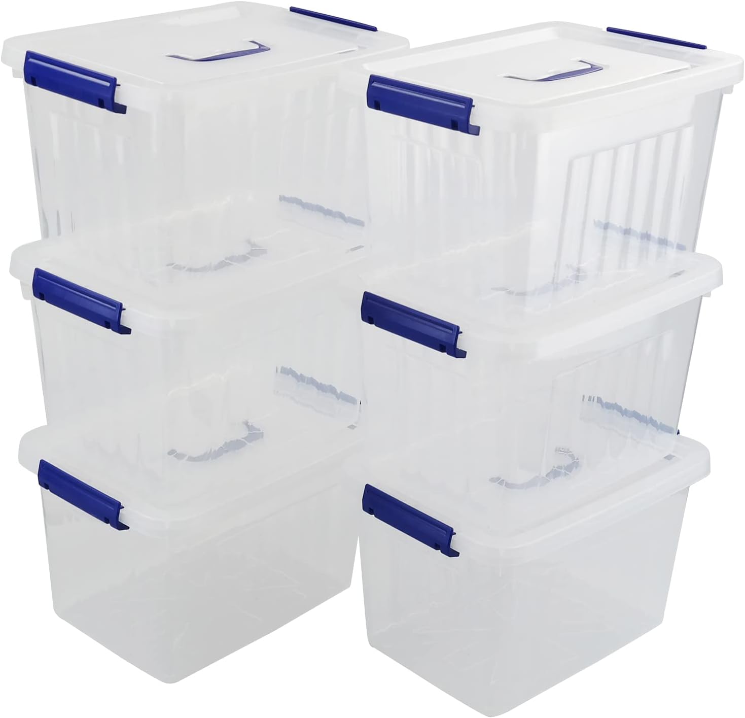 10 L Clear Plastic Storage Box with Handle, 6-Pack O10477