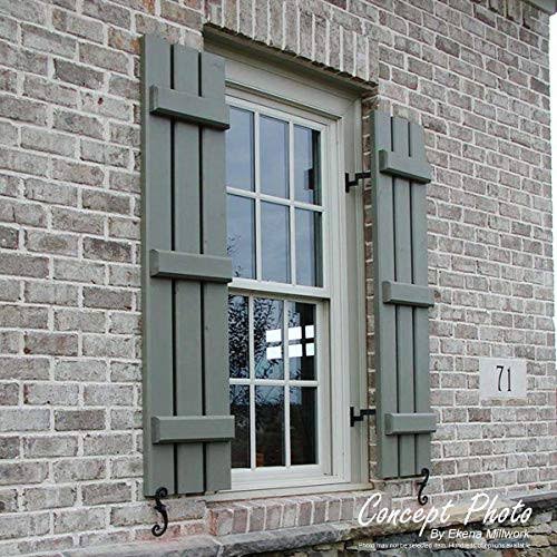 White Composite Board-n-Batten Shutters (Per Pair) R9760