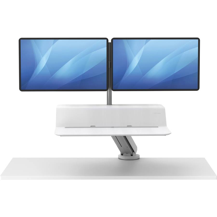 White Dual Sit-Stand Workstation V1928