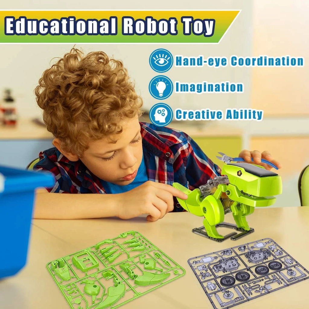 STEM Robot Building Kit 3 in 1 Solar Dinosaur Desk Robot with Manual Instructions and Piler D769