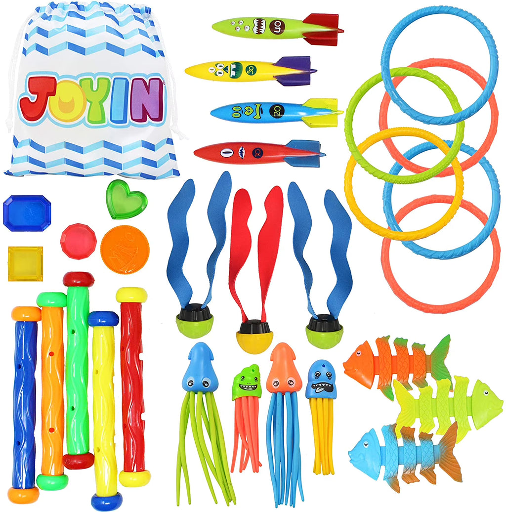 30 Pcs Diving Pool Toys with Storage Bag G92447