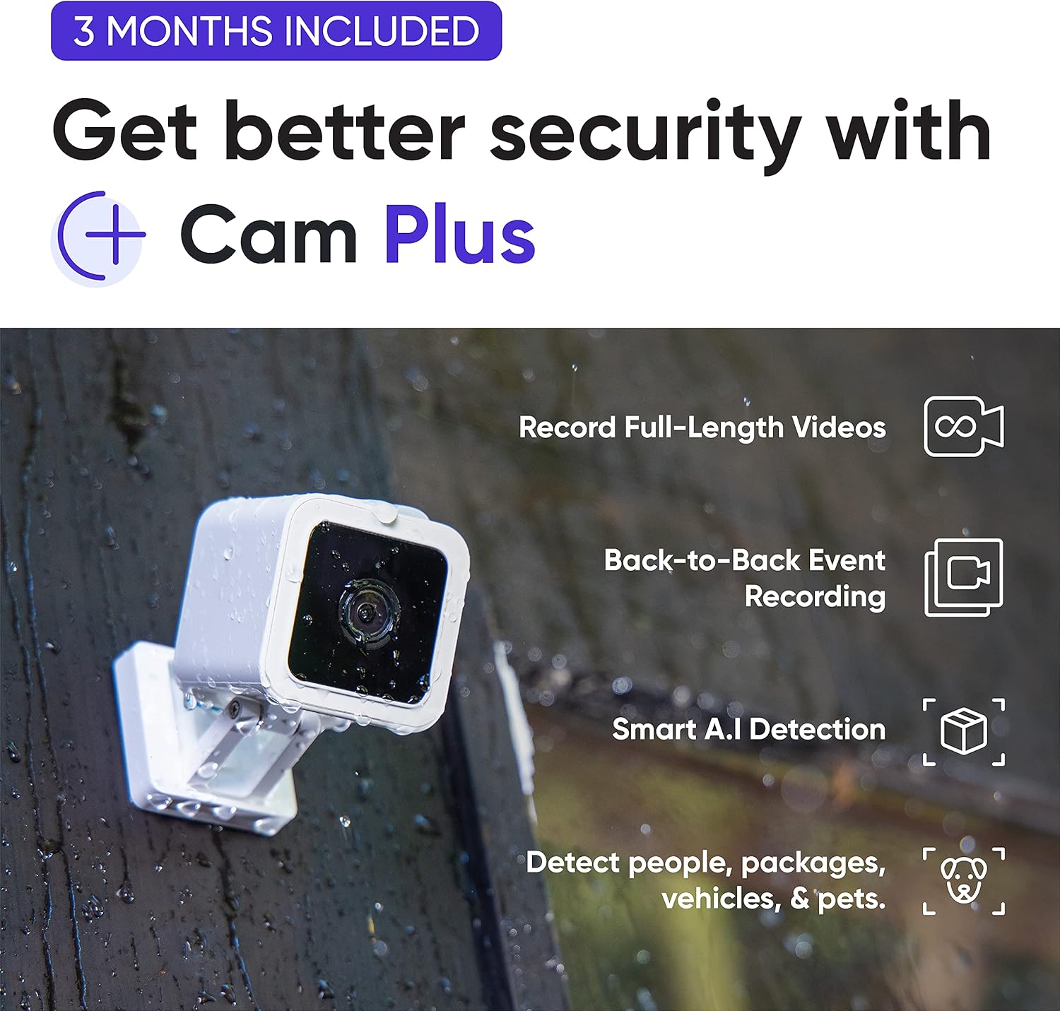 Wyze Cam v3 Wired 1080p HD Indoor/Outdoor Video Camera with Color Night Vision N550