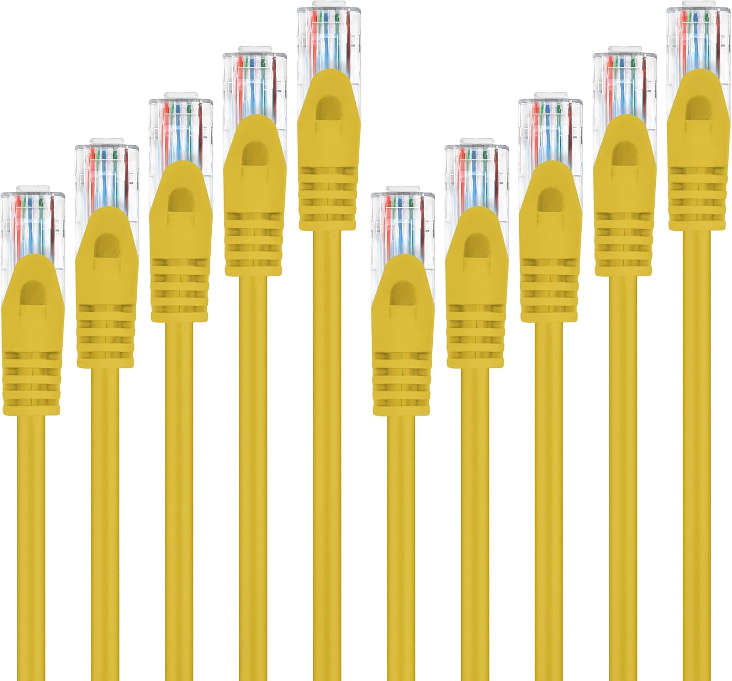 50-Pack Cat5e Patch Cable 1ft Yellow Ethernet Cable N11904