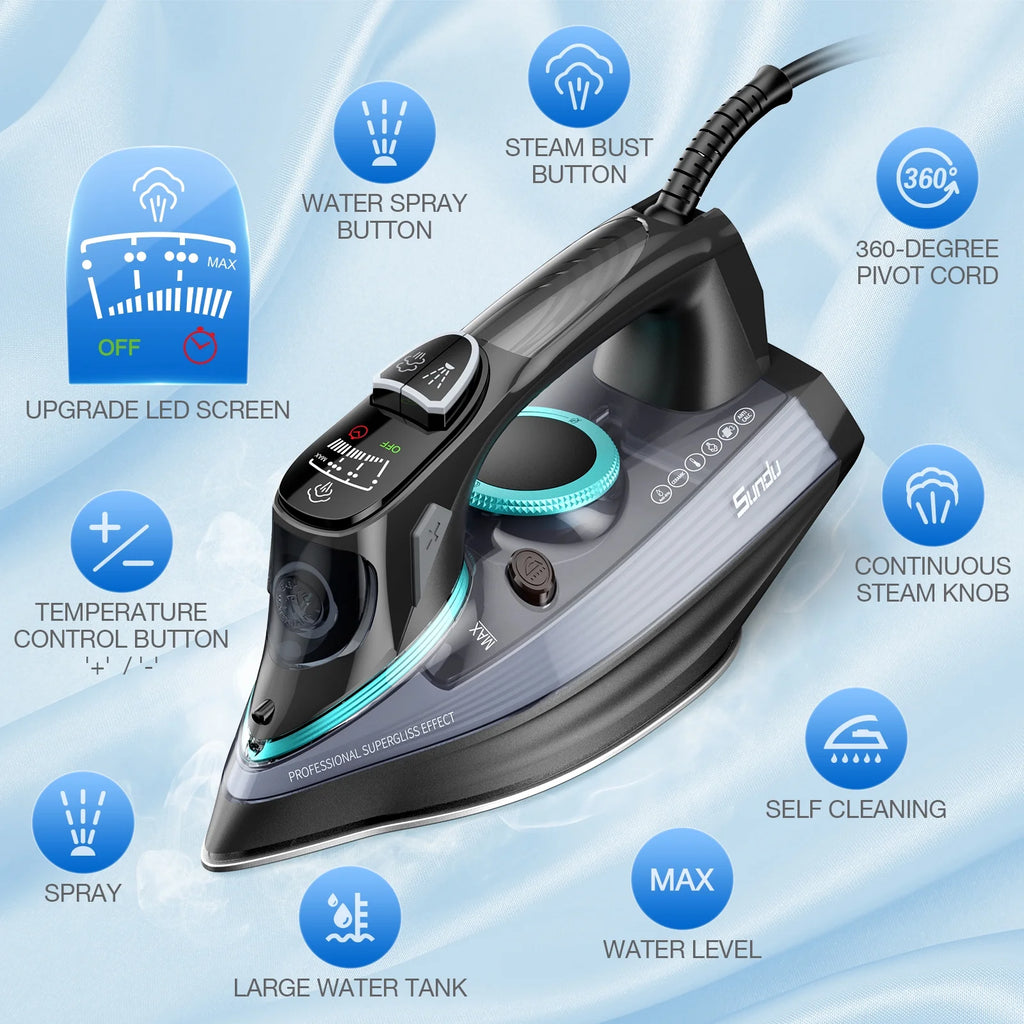 1700W Digital Steam Iron with LCD Display W478060