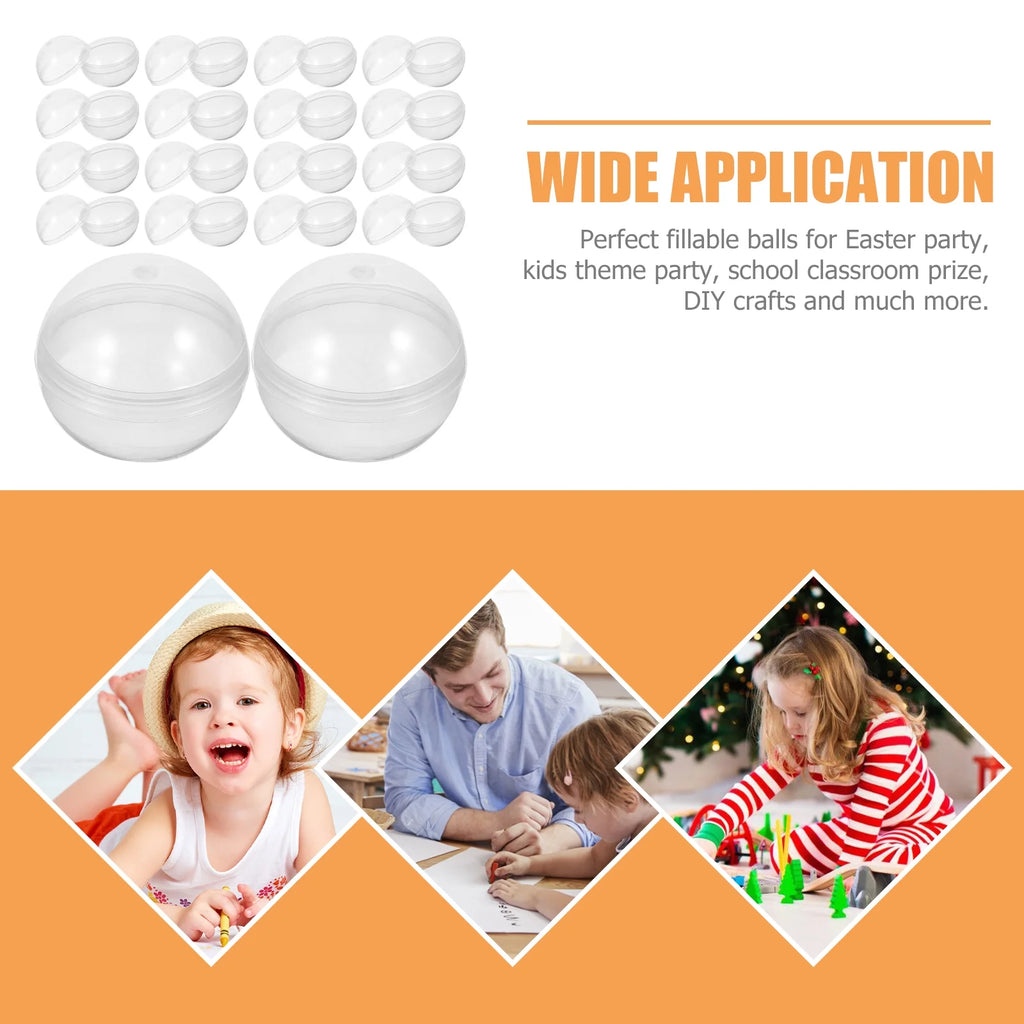 200 pcs Plastic Transparent Clear Fillable Balls P2821