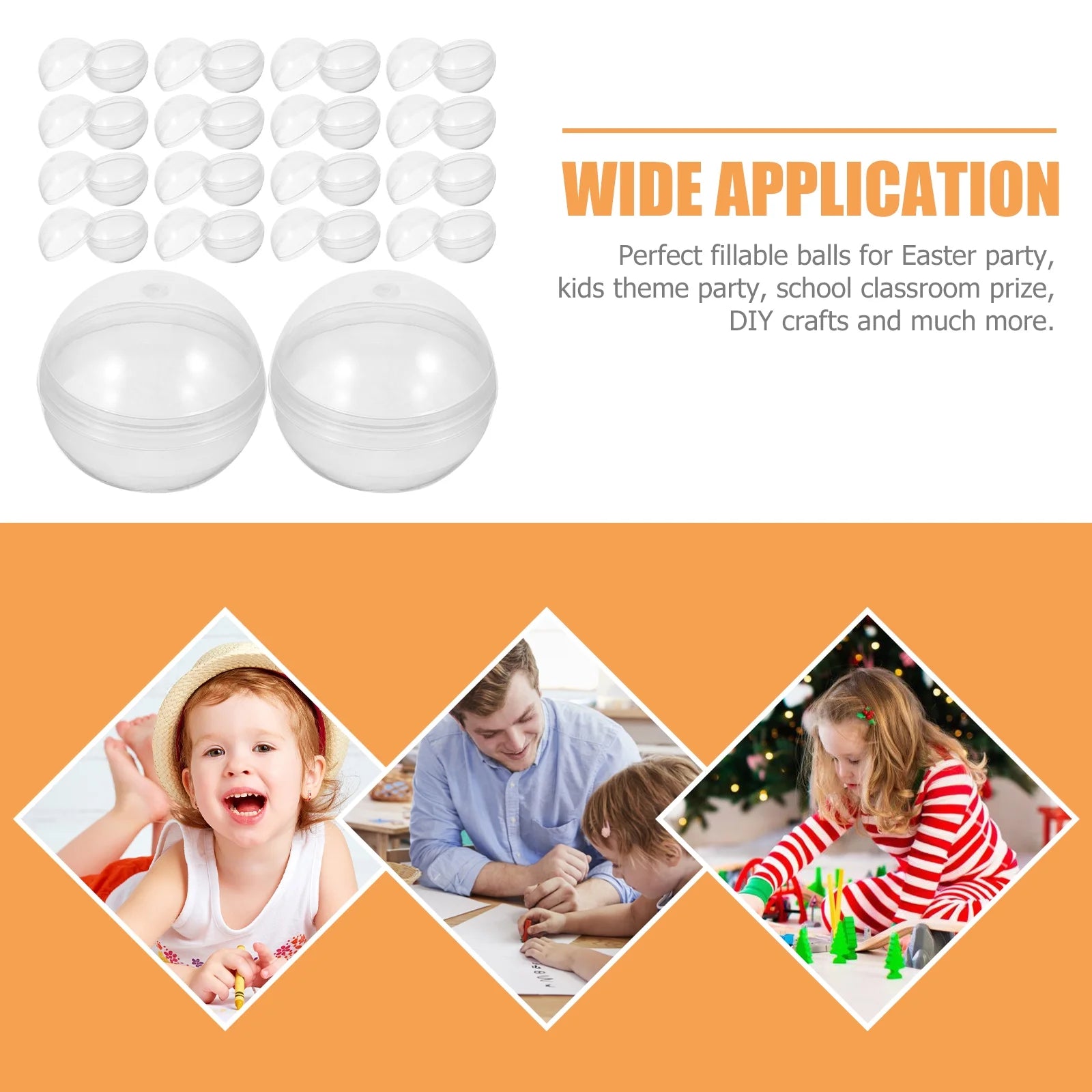 200 pcs Plastic Transparent Clear Fillable Balls P2821