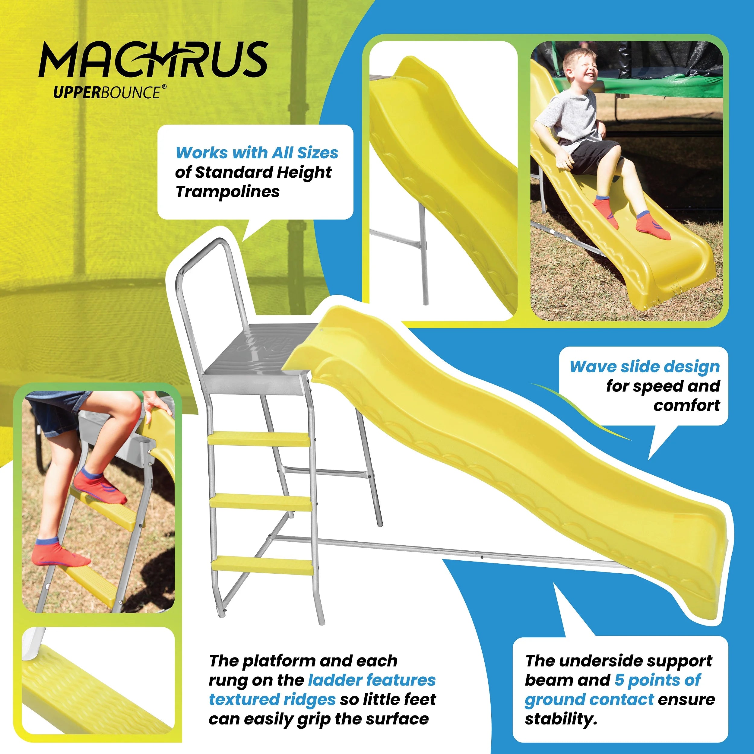 53.5" Height Trampoline Step Ladder & Wave Slide Set V6157