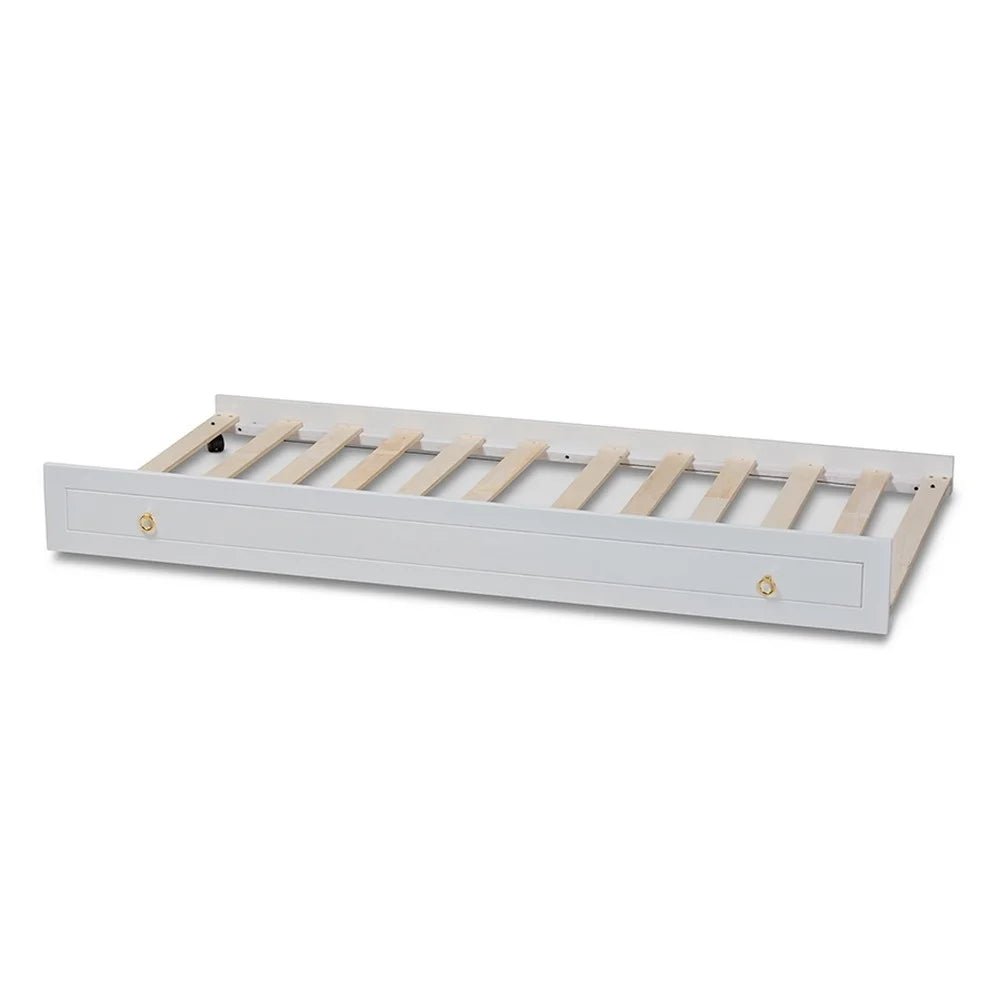 White Finished Wood Twin Size Trundle T6166