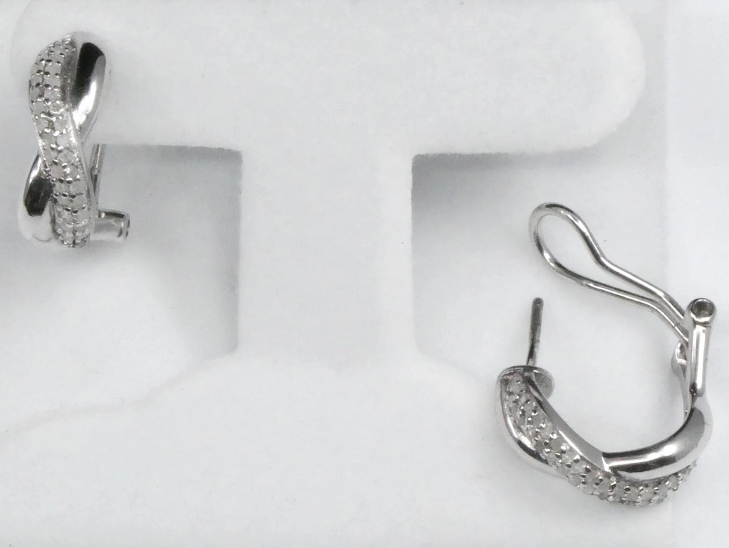 Sterling Silver Twist Hoop Earrings G1507