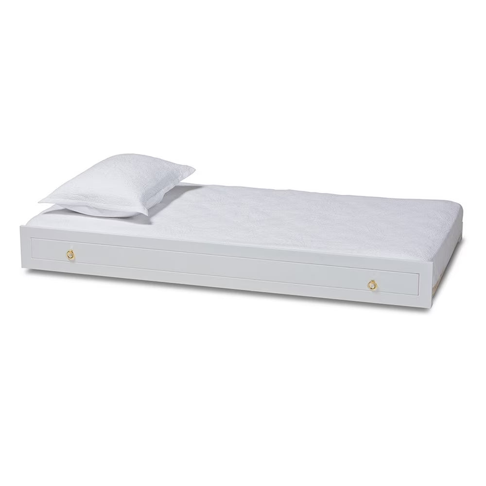 White Finished Wood Twin Size Trundle T6166