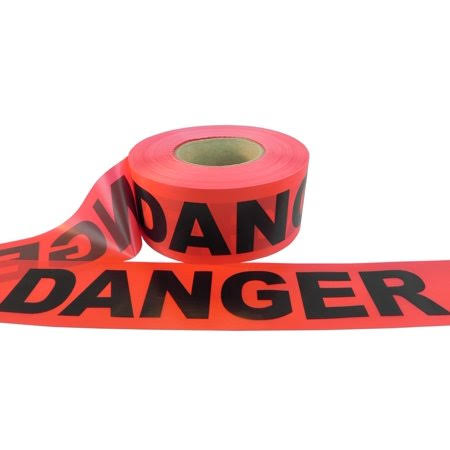 CAUTION Tape 3 inch x 1000 Feet 8 Rolls Red Black Text P762