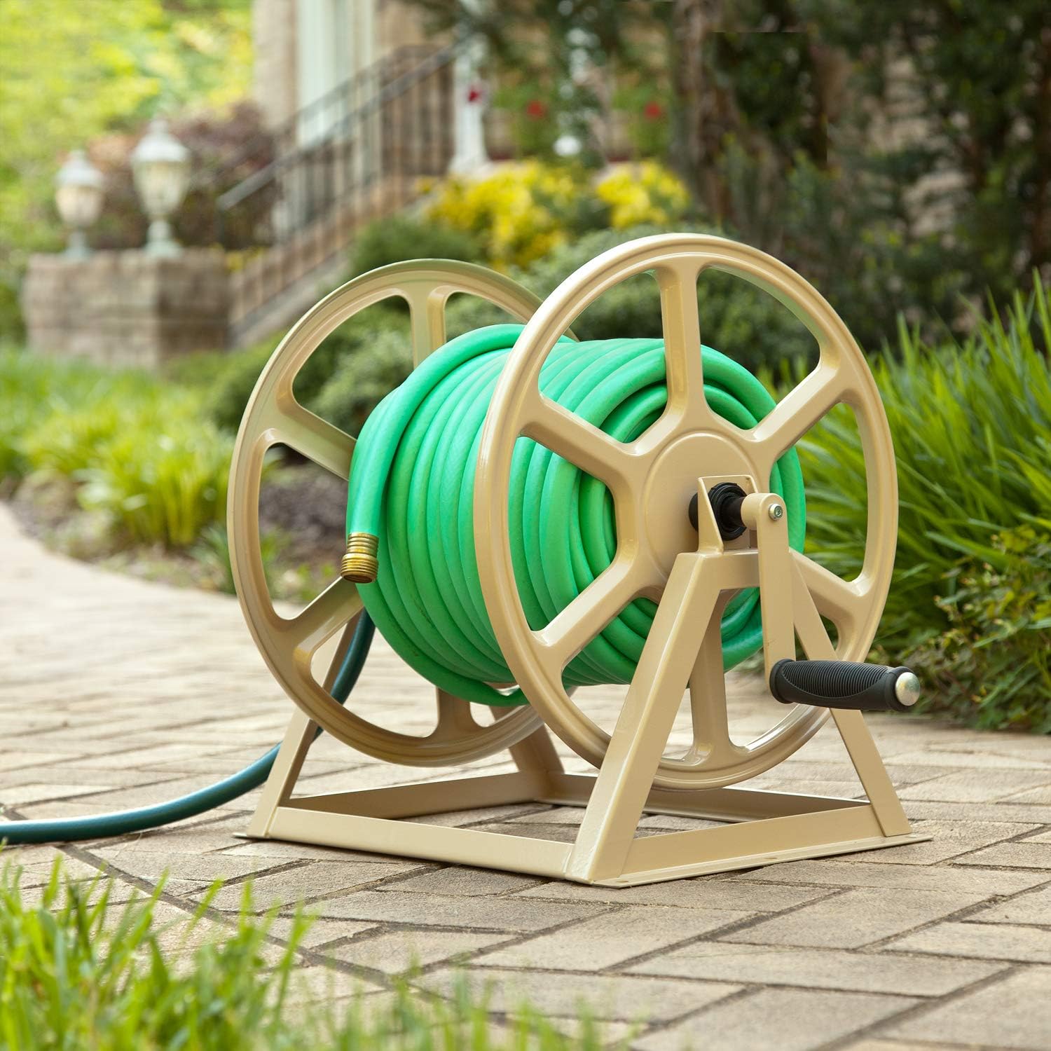 Steel Wall/Floor Mounted Hose Reel, Holds 200-Feet of 5/8-Inch Hose B3252