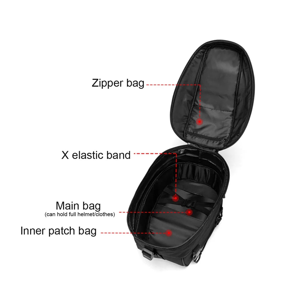 Motorcycle Tail Bag 30L-40L Waterproof Rear Seat Bag N545