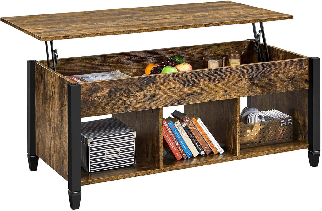 White/Oak Lift Top Coffee Table with Hidden Compartment Q551471