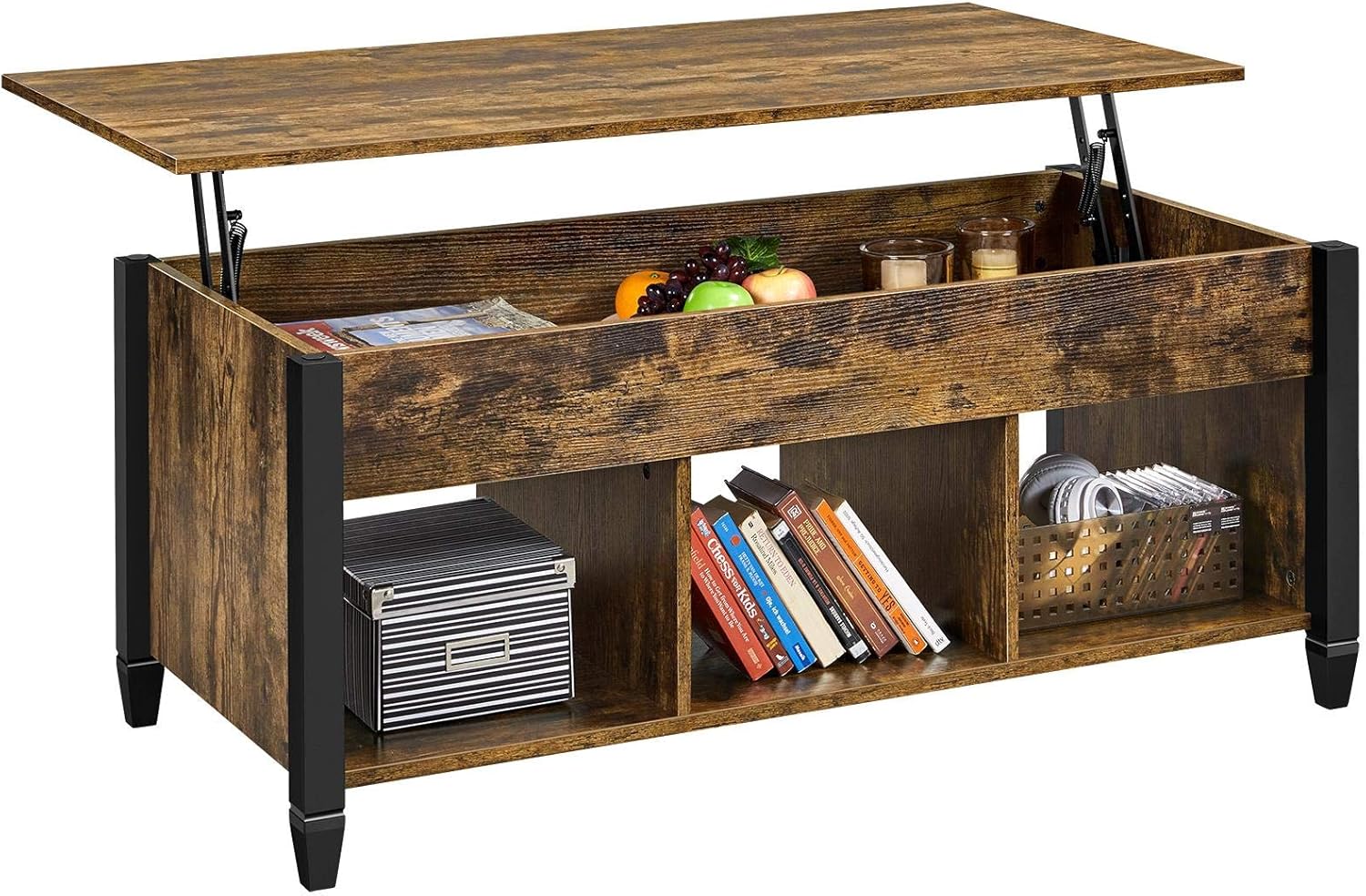 White/Oak Lift Top Coffee Table with Hidden Compartment Q551471