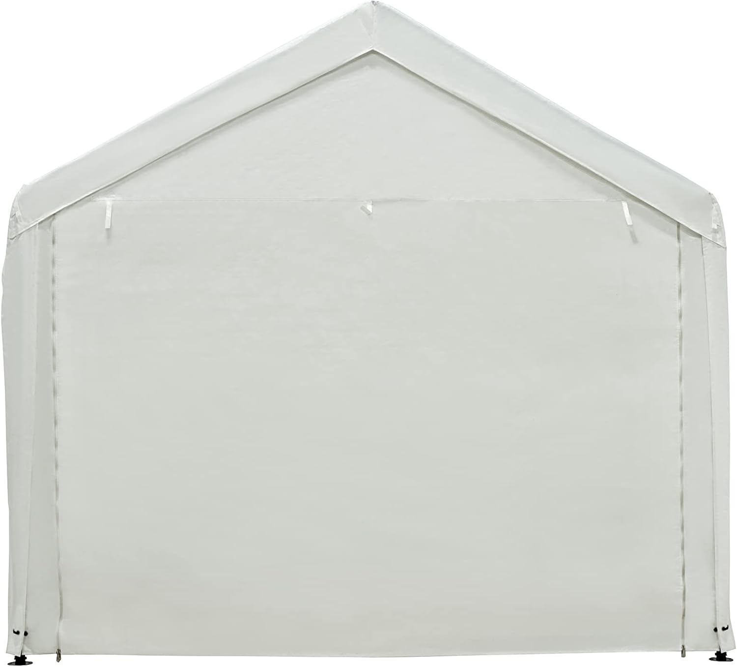 White 10 x 20 ft Heavy Duty Carport with Ventilated Windows and Removable Sidewalls L8269