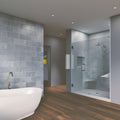 Brushed Nickel Frameless Hinged Shower Door A8930