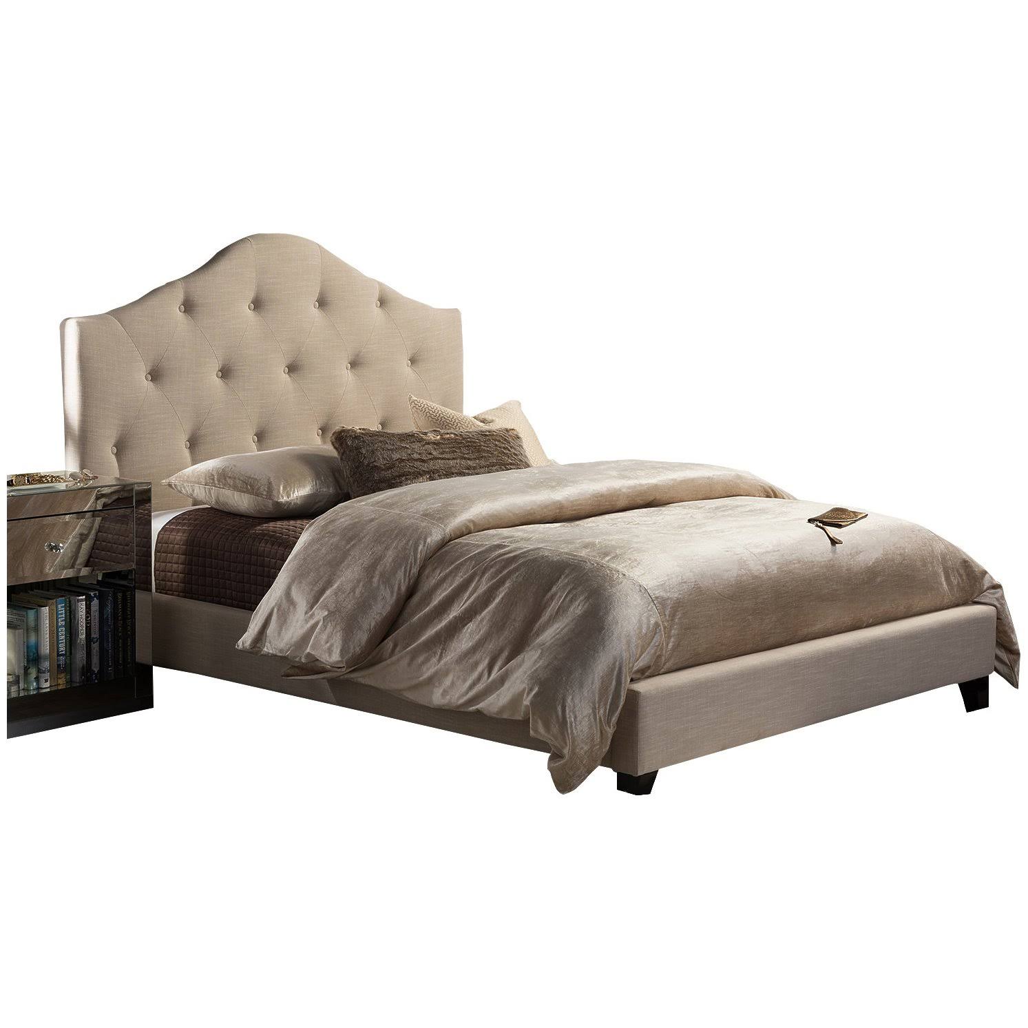 Beige King Platform Bed U139