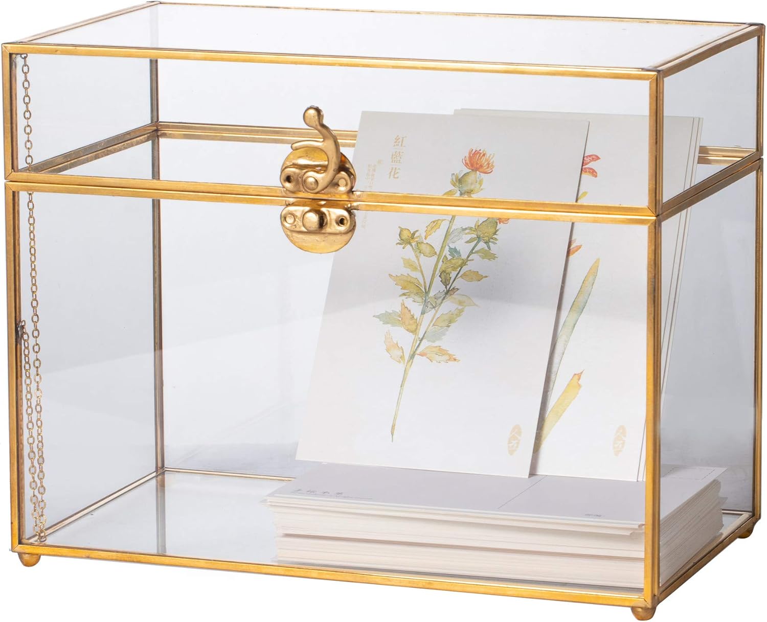 Black Geometric Glass Card Box Terrarium, Pack of 2 C247