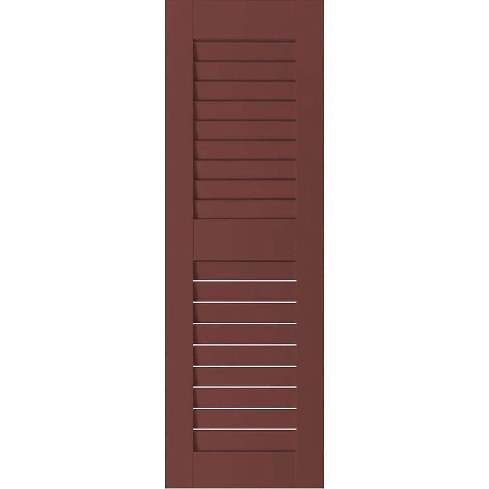 12 in. x 59 in. Real Wood Louvered Shutters Pair F153125