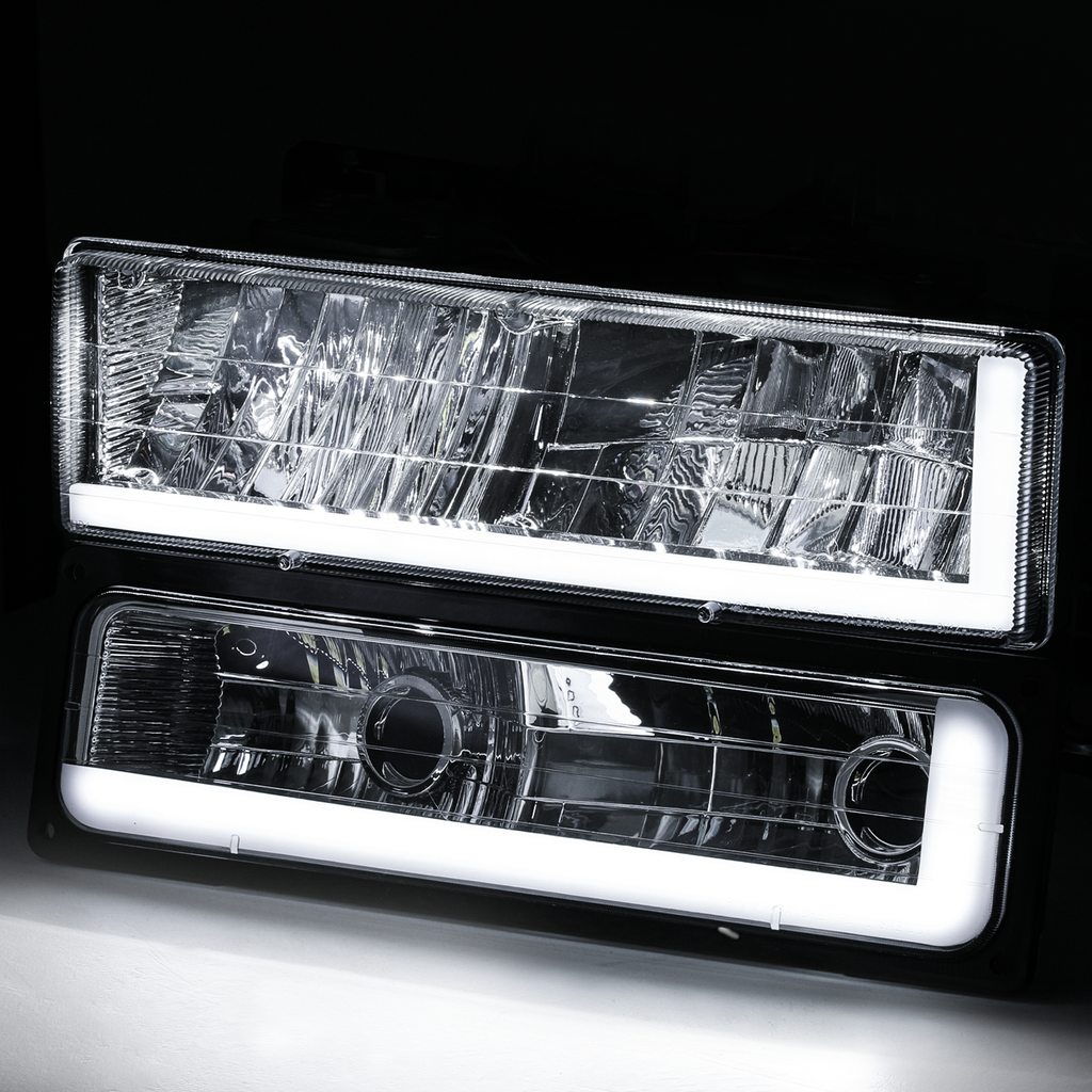 Switchback LED Tube Headlight Assembly with LED Bulbs G7445